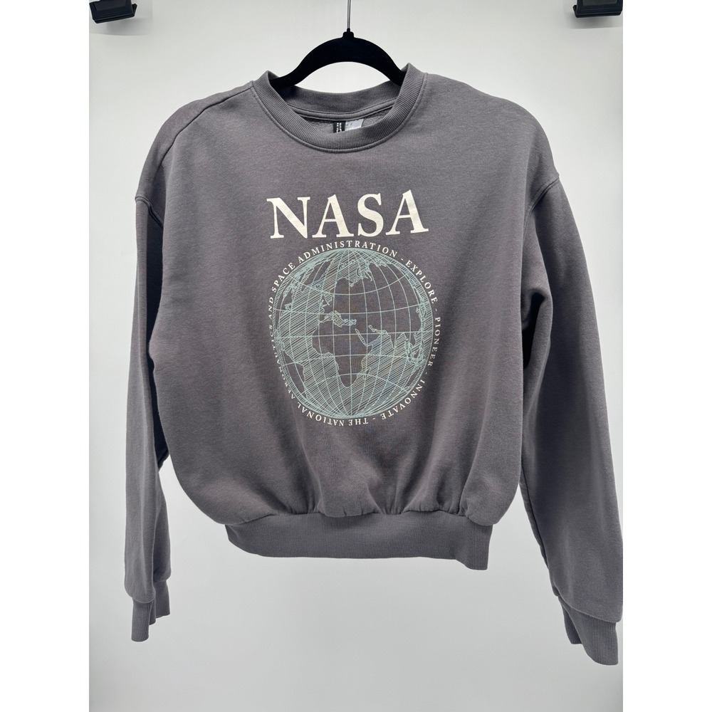 H&M Divided NASA I Need My Space Graphic Sweatshirt Gray Medium